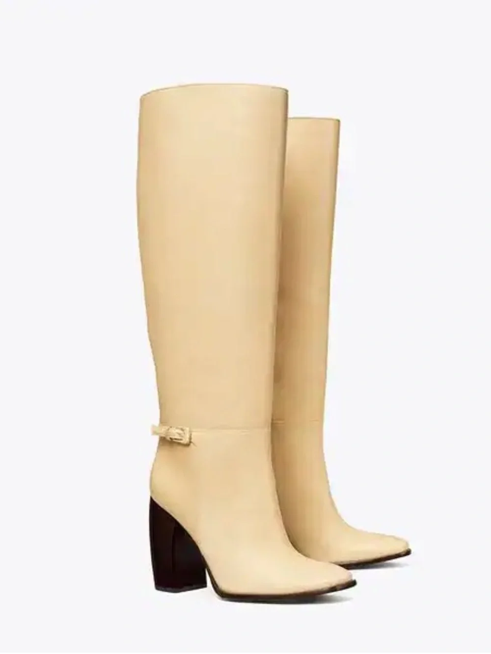 Tory Burch Banana Heel Leather Boots in Butterscotch
